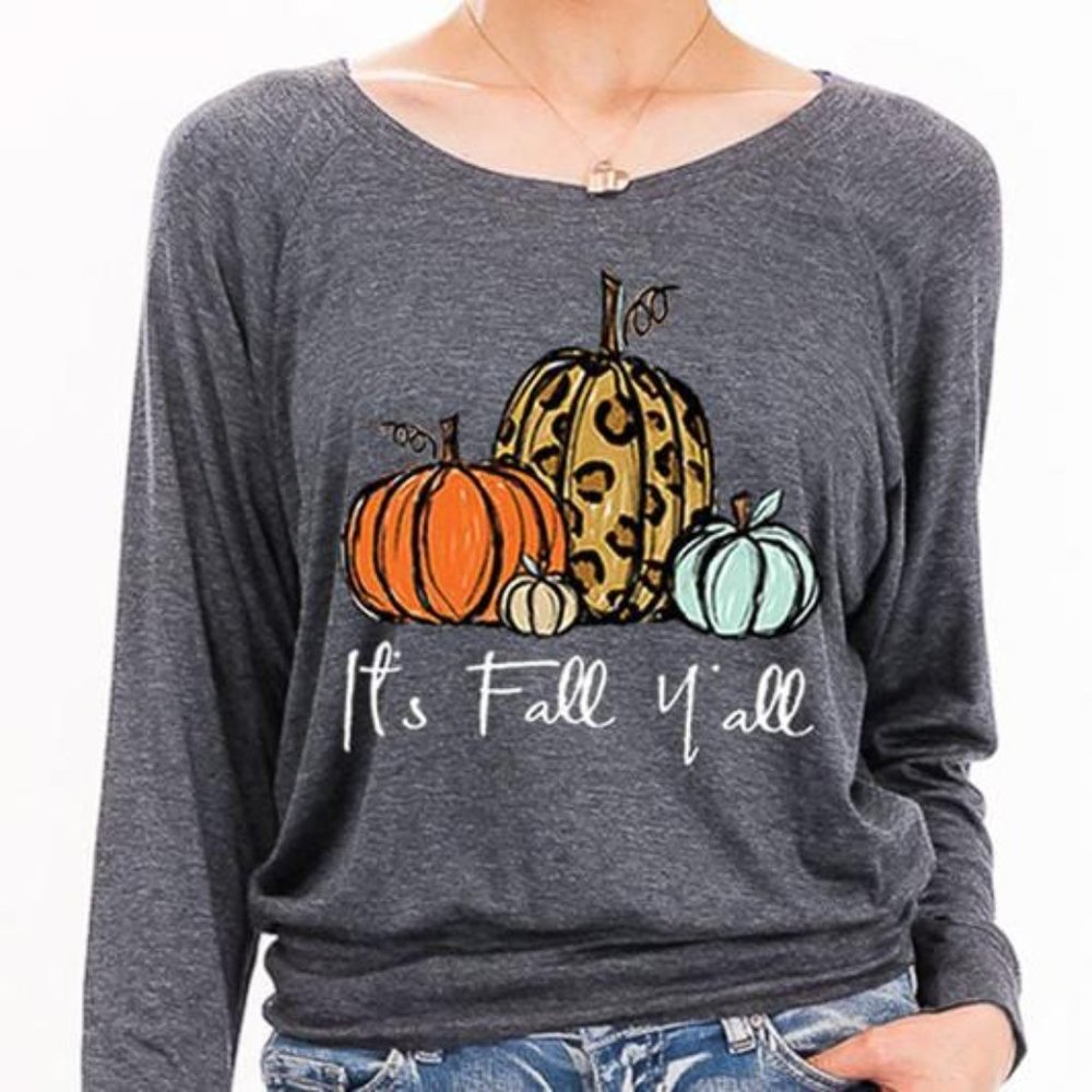 SALE!!! NWT!!! “It's Fall Y'all” Scoop Neck Lightweight Sweatshirt - Picture 4 of 4